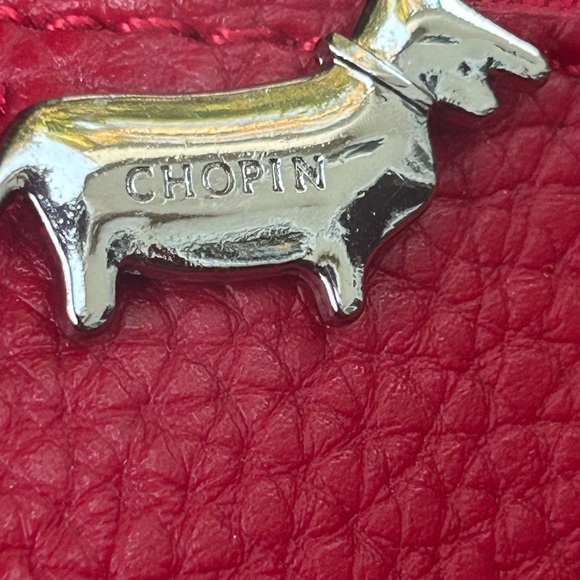 Chopin Roma Italy crossbody Dachshund purse handbag wiener dog red pebbled EUC - Picture 10 of 14
